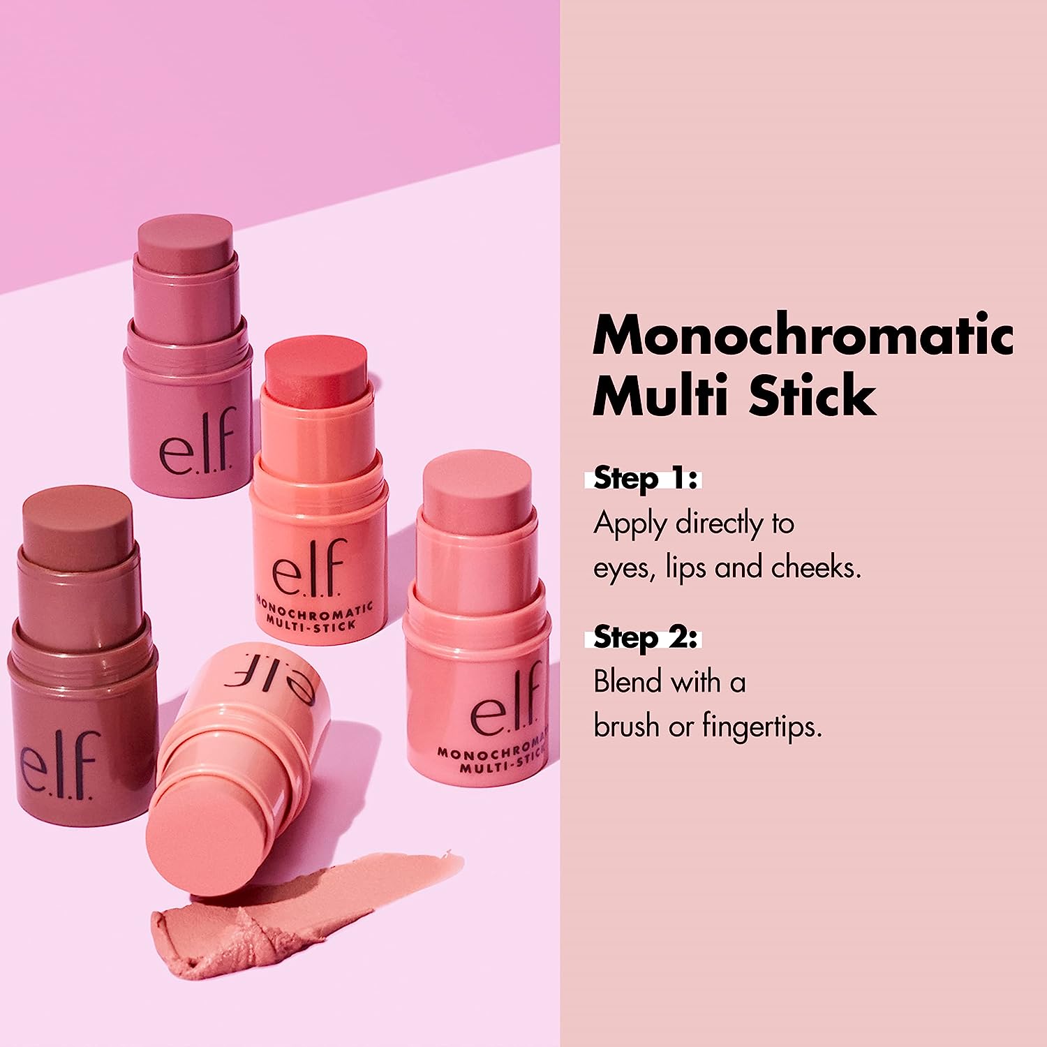 e.l.f., Monochromatic Multi Stick, Creamy, Lightweight, Versatile, Luxurious, Adds Shimmer, Easy To Use On The Go, Blends Effortlessly, Sparkling Rose, 0.155 Oz - Image 4